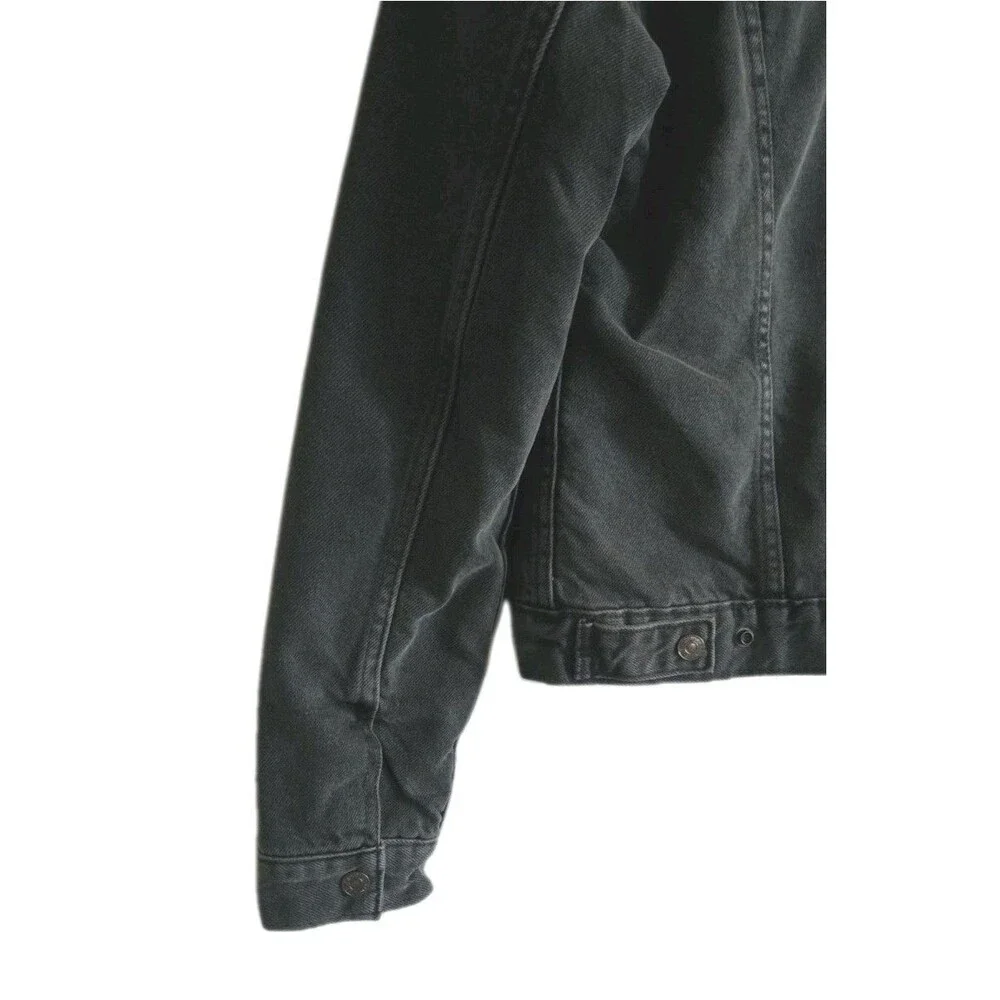 Levi's Men's Sherpa Lined Trucker Jacket Gray Snap Button Front XS